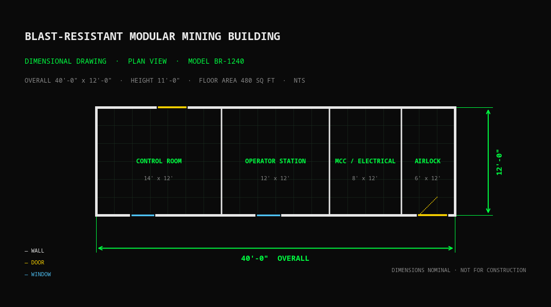 Modular Mining Building — Dimensional Drawing